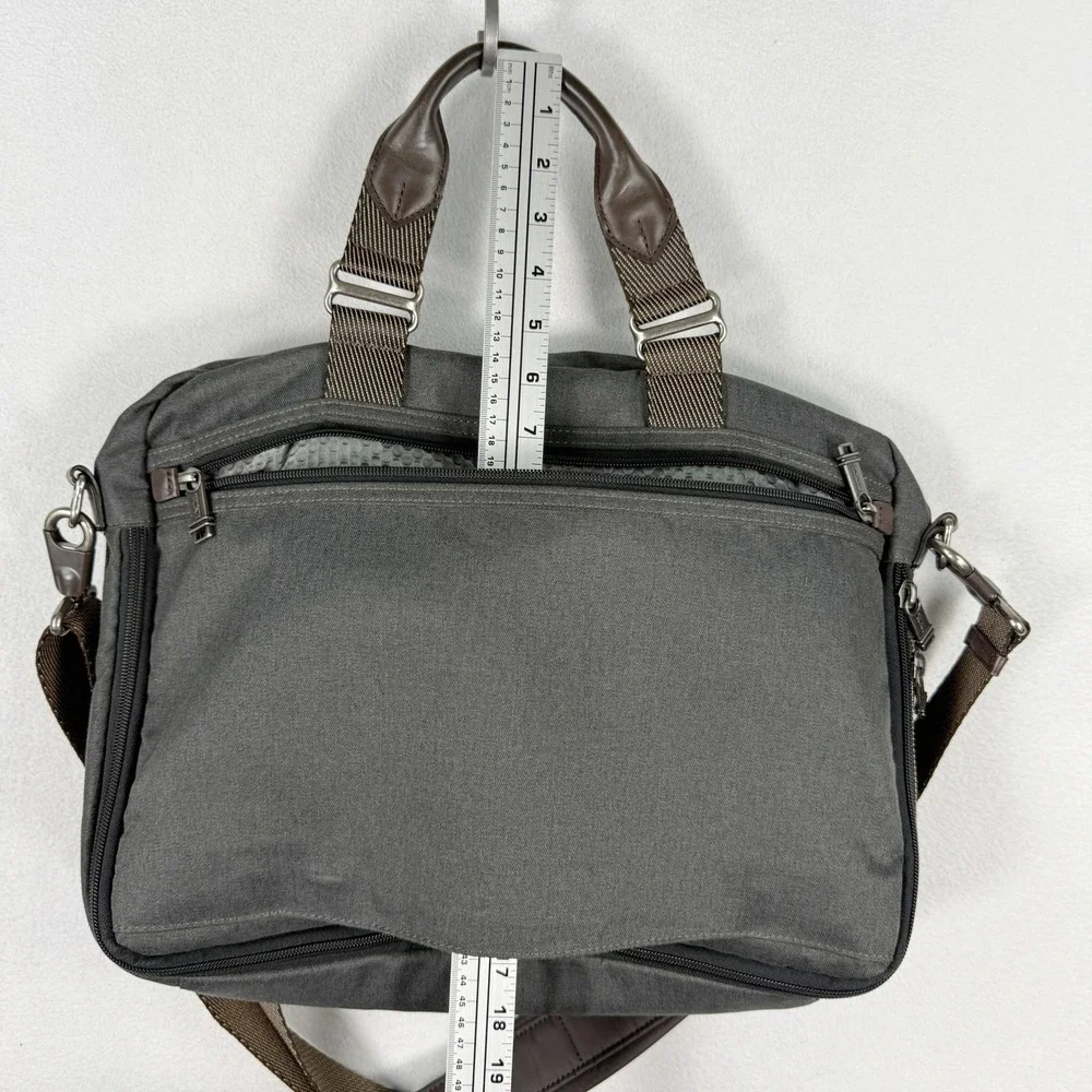 Tumi Alpha Bravo Yuma Slim Briefcase Gray Brown